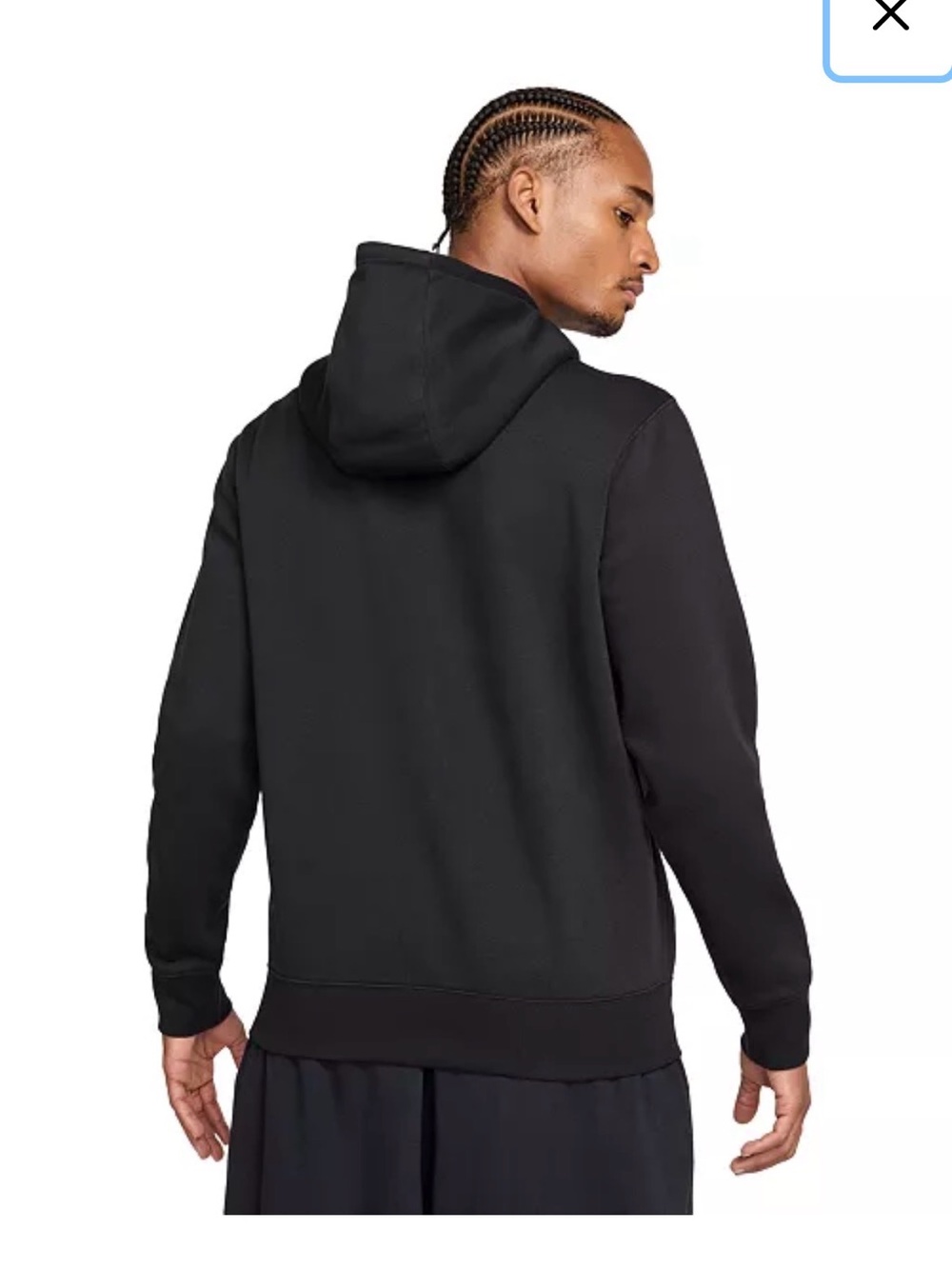 Nike Black Full-Zip Hooded Sweatshirt with White Logo - Picture 10 of 11